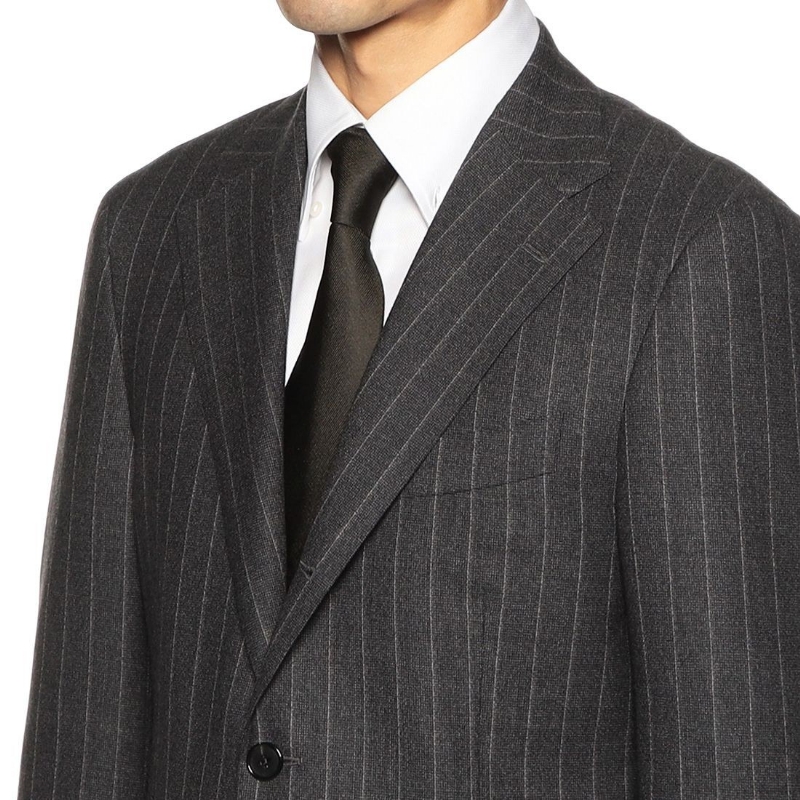 BARNEYS NEW YORK メランジ調ストライプ柄スーツ DARK GRAY