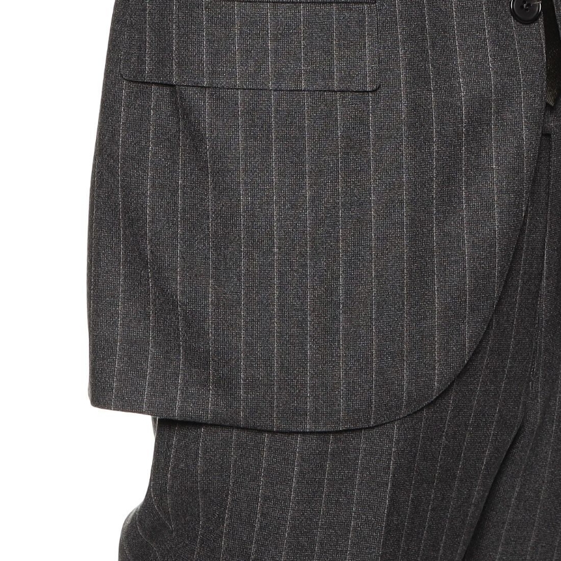 BARNEYS NEW YORK メランジ調ストライプ柄スーツ DARK GRAY