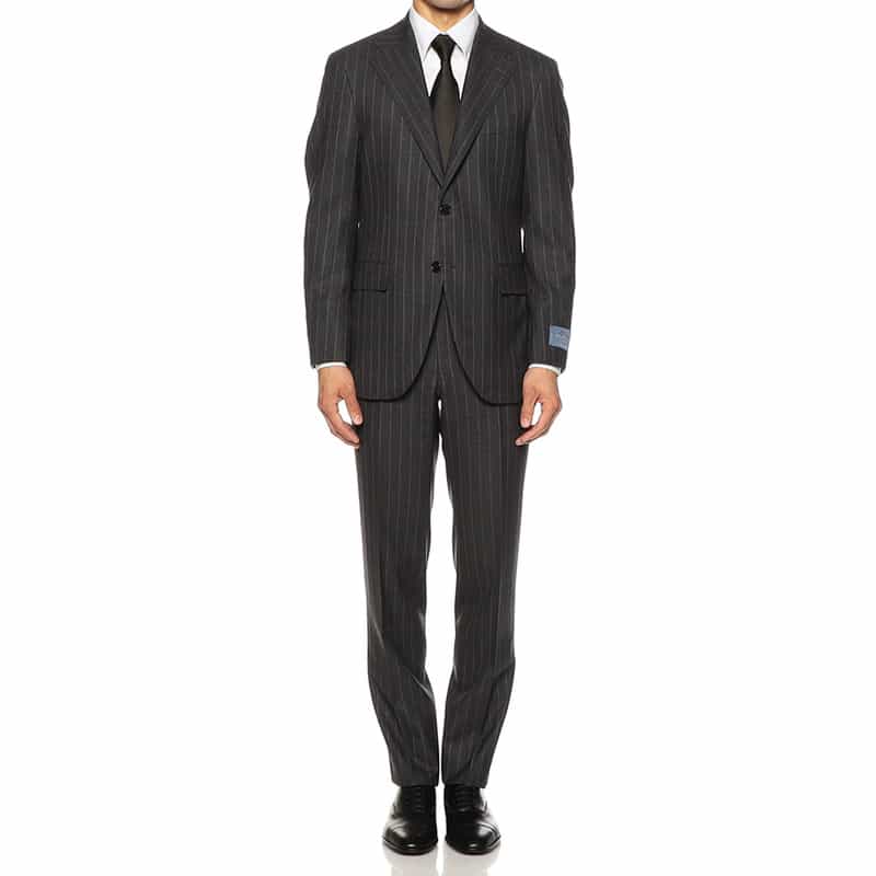 BARNEYS NEW YORK メランジ調ストライプ柄スーツ DARK GRAY