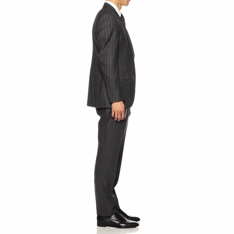 BARNEYS NEW YORK メランジ調ストライプ柄スーツ DARK GRAY