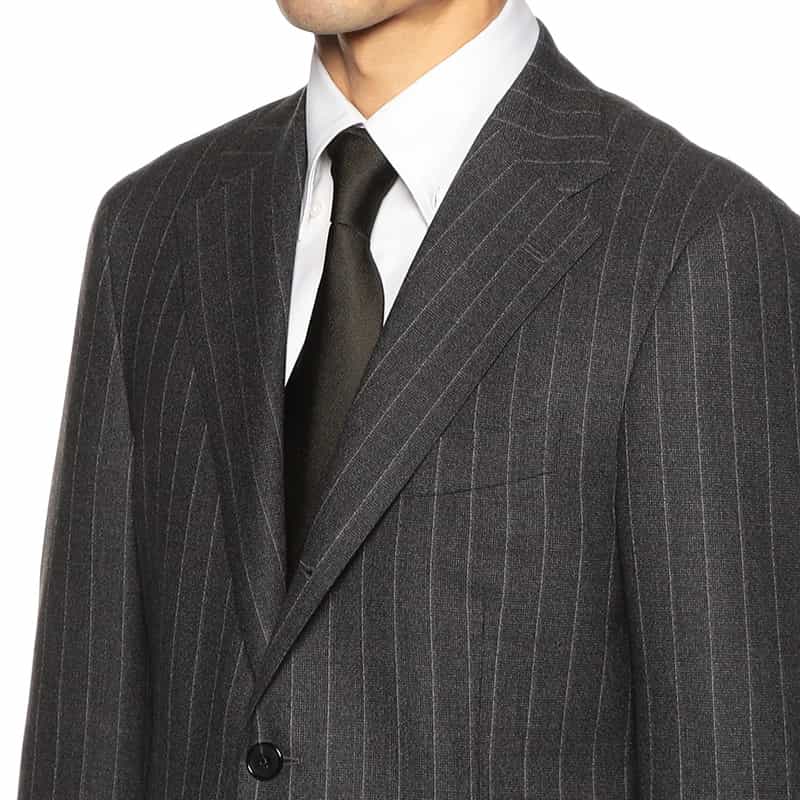 BARNEYS NEW YORK メランジ調ストライプ柄スーツ DARK GRAY