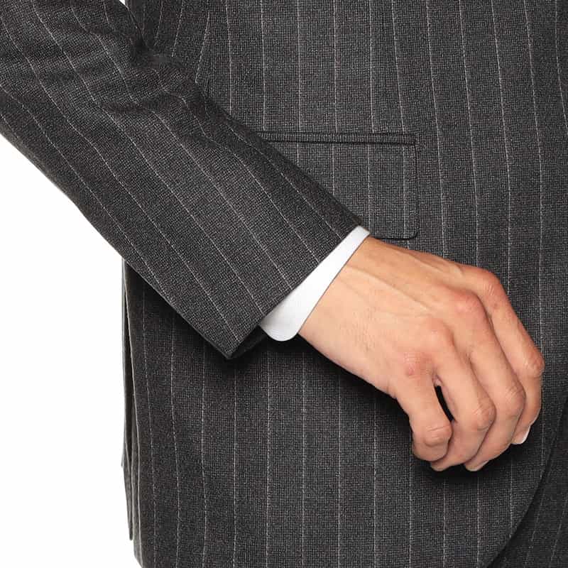 BARNEYS NEW YORK メランジ調ストライプ柄スーツ DARK GRAY