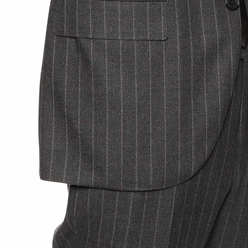 BARNEYS NEW YORK メランジ調ストライプ柄スーツ DARK GRAY