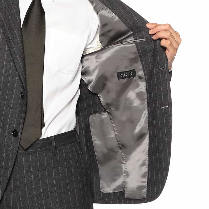 BARNEYS NEW YORK メランジ調ストライプ柄スーツ DARK GRAY