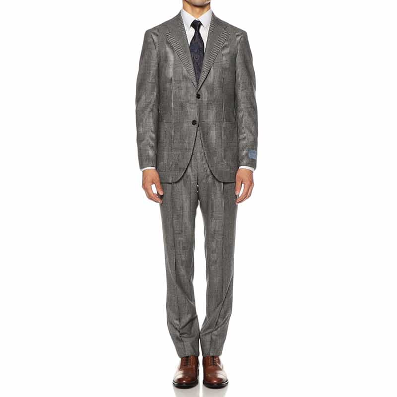 BARNEYS NEW YORK グレンチェック柄スーツ BLACK