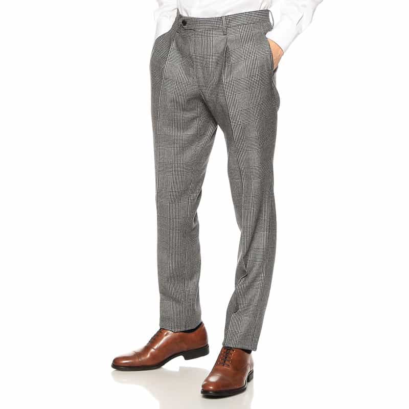 BARNEYS NEW YORK グレンチェック柄スーツ BLACK