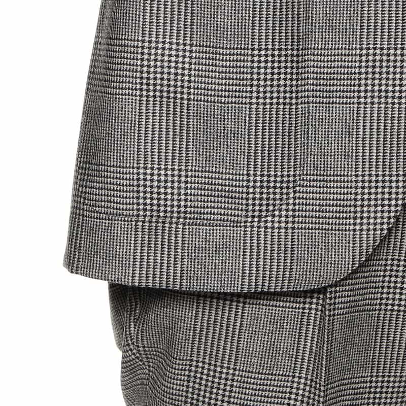 BARNEYS NEW YORK グレンチェック柄スーツ BLACK