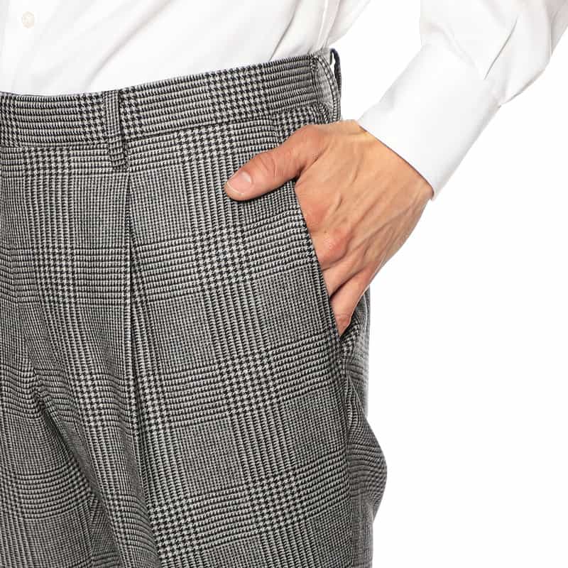 BARNEYS NEW YORK グレンチェック柄スーツ BLACK