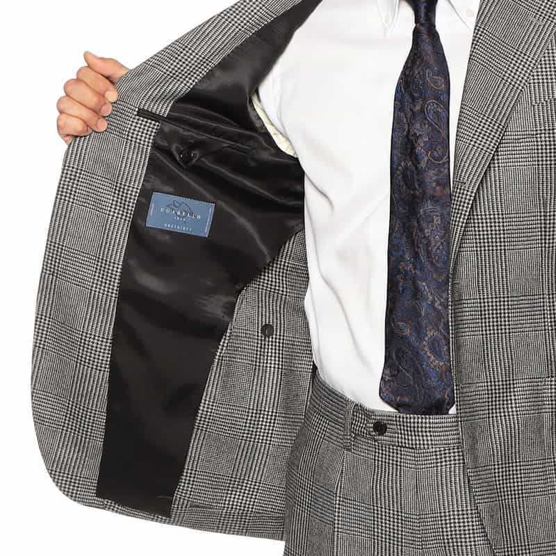 BARNEYS NEW YORK グレンチェック柄スーツ BLACK