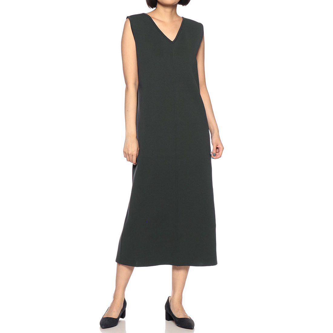 ノースリーブVネックドレス