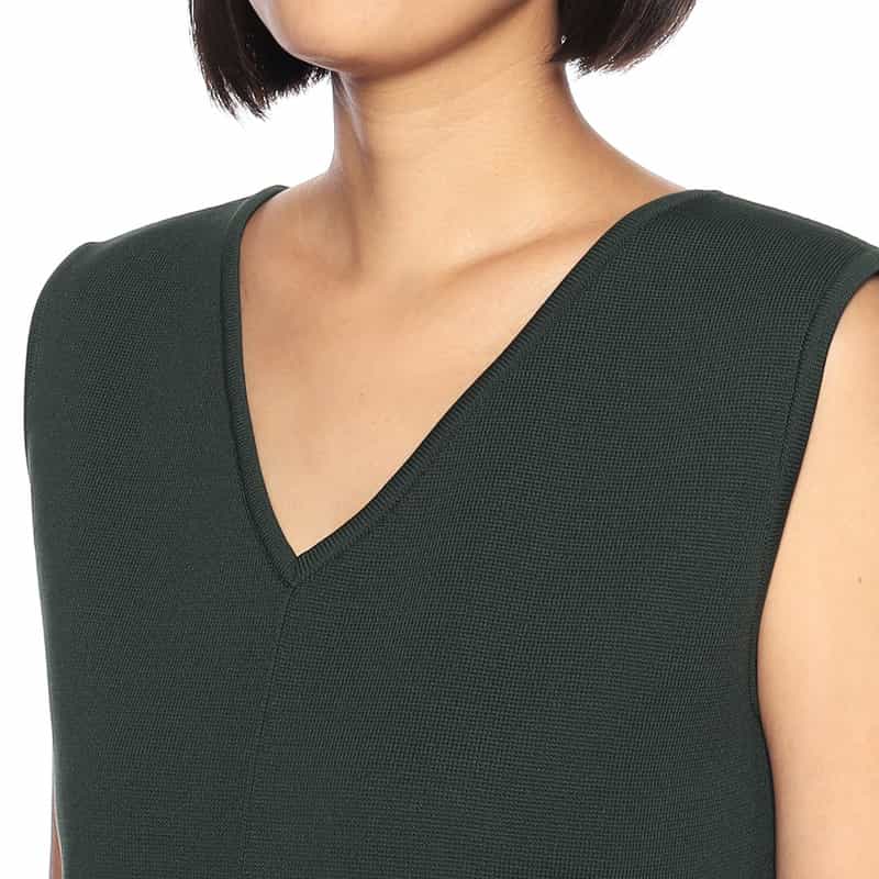 BARNEYS NEW YORK ノースリーブVネックドレス DARK GRAY