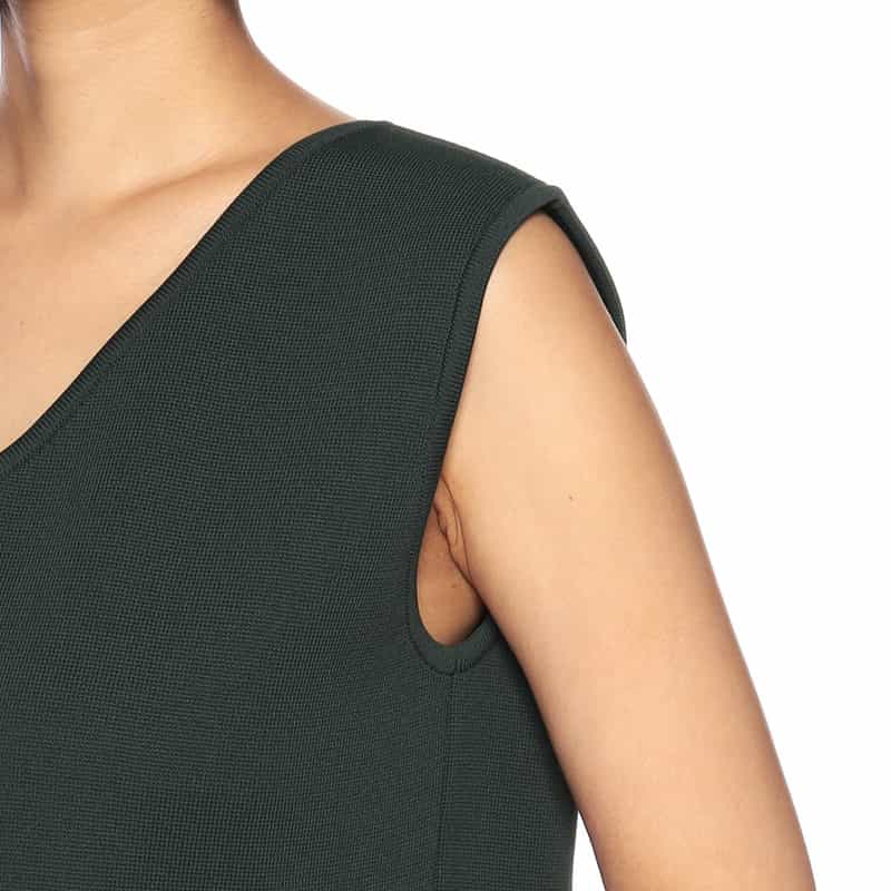 BARNEYS NEW YORK ノースリーブVネックドレス DARK GRAY