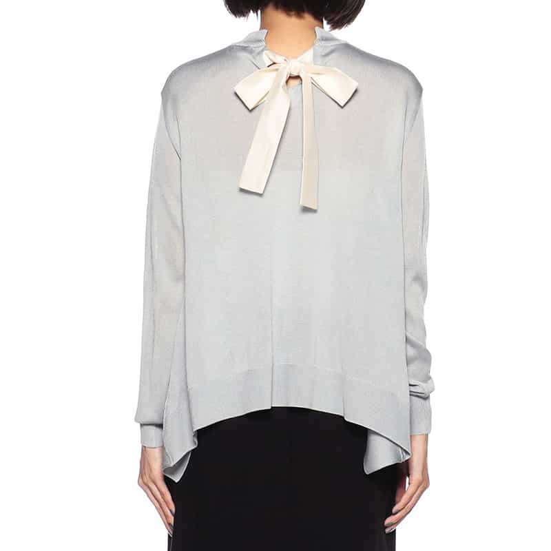 BARNEYS NEW YORK バックリボンニットプルオーバー LIGHT BLUE