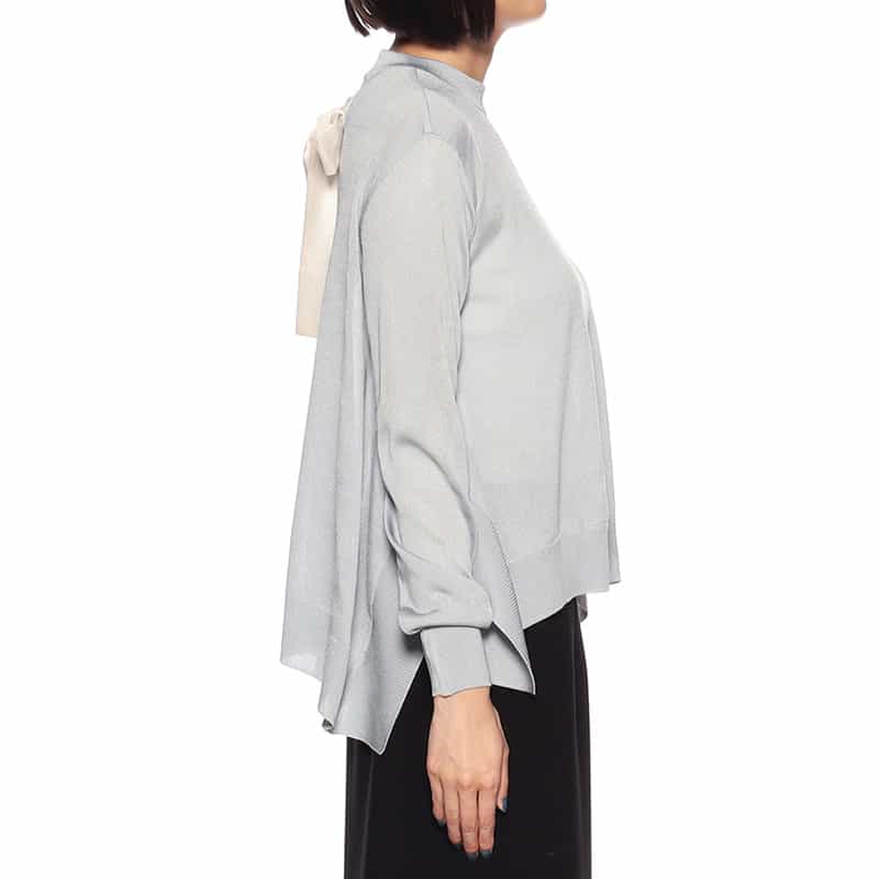 BARNEYS NEW YORK バックリボンニットプルオーバー LIGHT BLUE