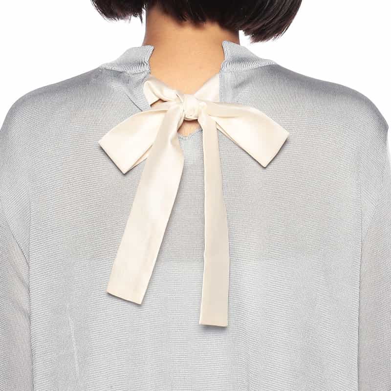 BARNEYS NEW YORK バックリボンニットプルオーバー LIGHT BLUE