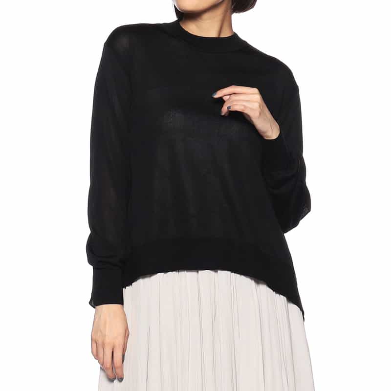BARNEYS NEW YORK バックリボンニットプルオーバー BLACK