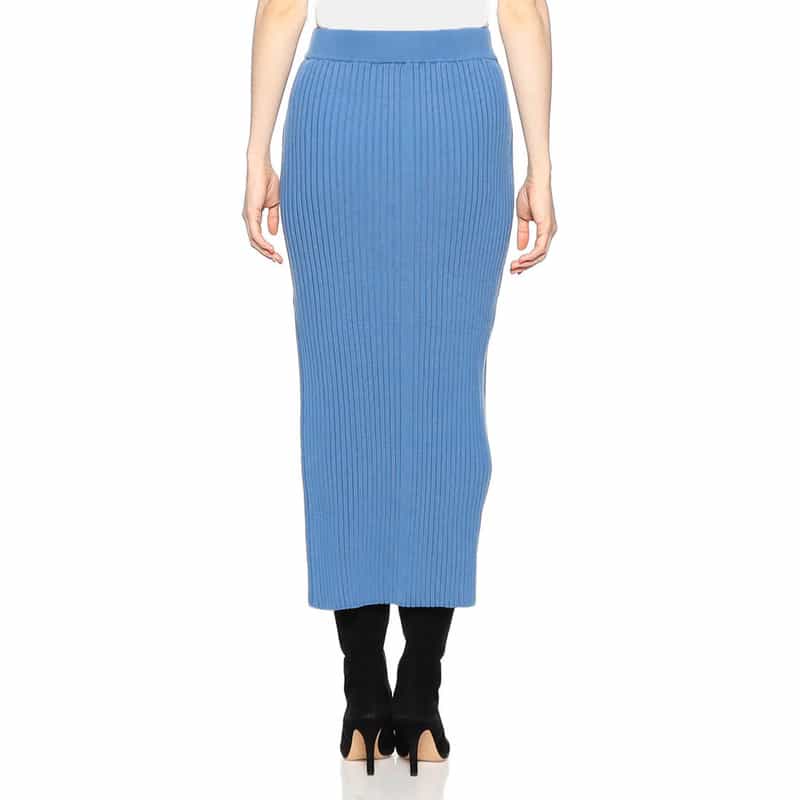 HYKE ロングニットスカート LIGHT BLUE