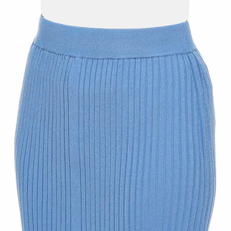 HYKE ロングニットスカート LIGHT BLUE