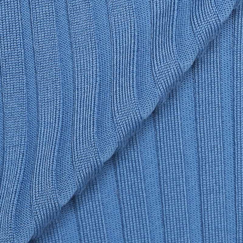 HYKE ロングニットスカート LIGHT BLUE