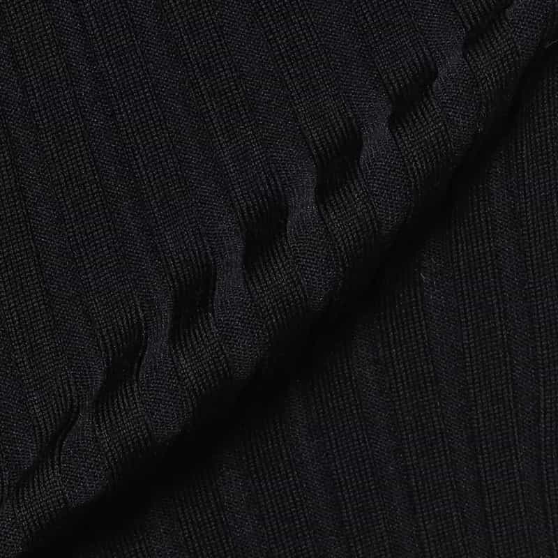 HYKE ロングニットスカート BLACK