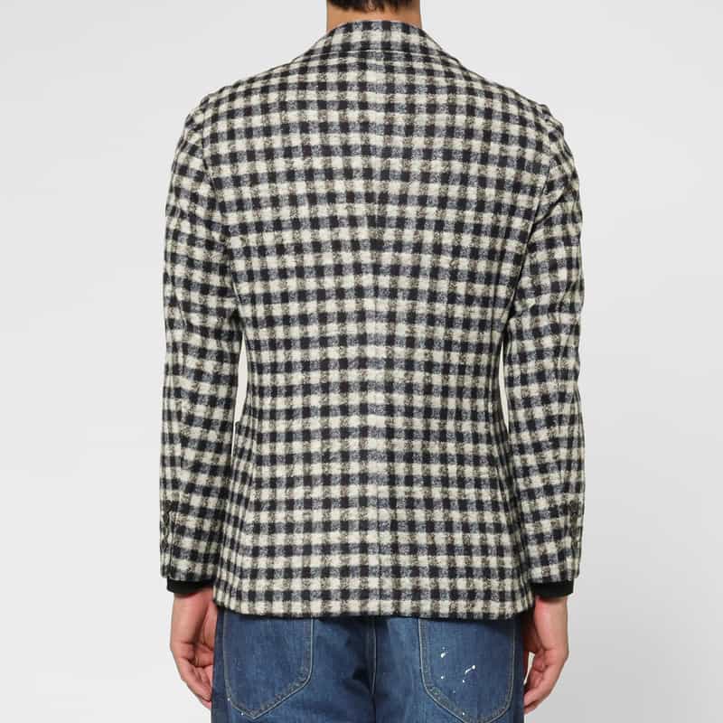 BARNEYS NEW YORK チェック柄アンコンジャケット BLUE