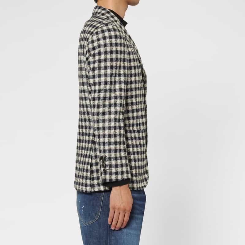 BARNEYS NEW YORK チェック柄アンコンジャケット BLUE