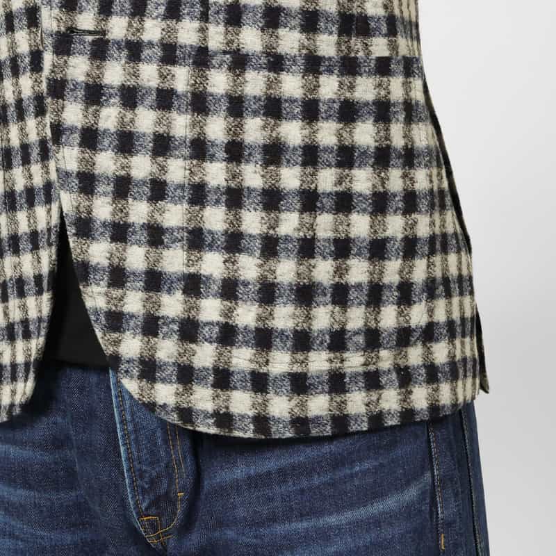 BARNEYS NEW YORK チェック柄アンコンジャケット BLUE