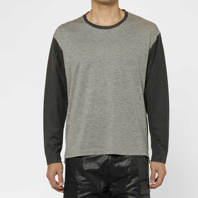 BARNEYS NEW YORK テンセル素材ロングスリーブカットソー LIGHT GRAY