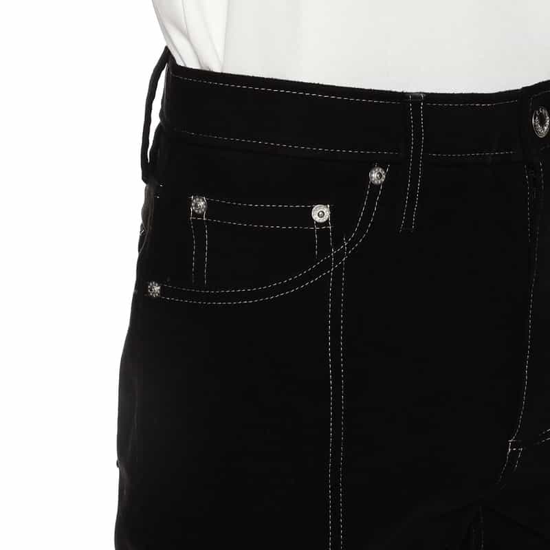 Sefr 5ポケットホワイトステッチデニムパンツ BLACK