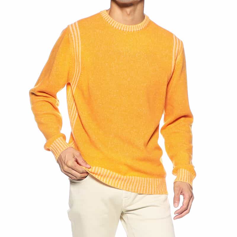 DANIELE FIESOLI ウール×カシミヤ ニットプルオーバー YELLOW