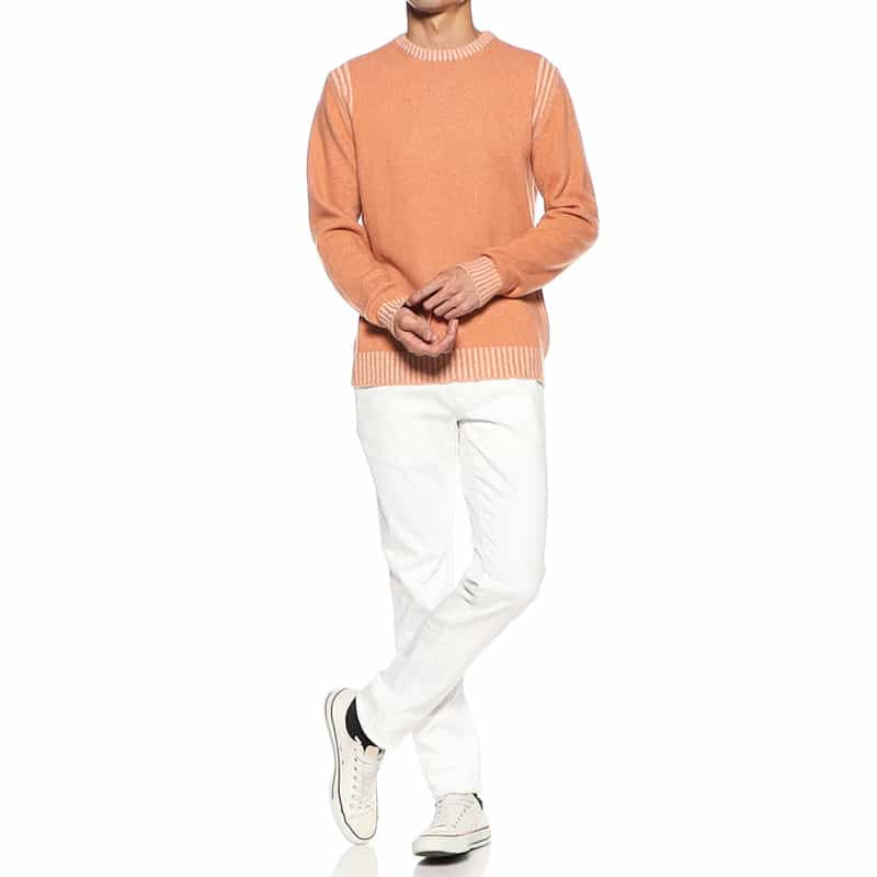 DANIELE FIESOLI ウール×カシミヤ ニットプルオーバー ORANGE