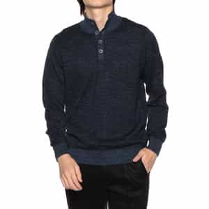 ジャカード千鳥柄ボタンニットプルオーバー