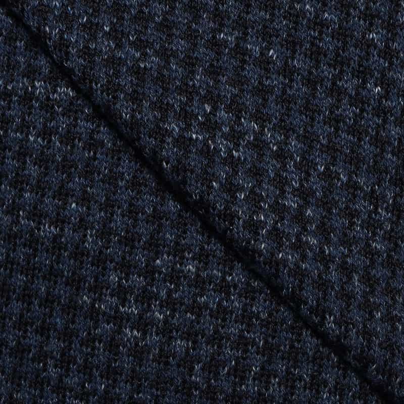 BARNEYS NEW YORK ジャカード千鳥柄ボタンニットプルオーバー NAVY