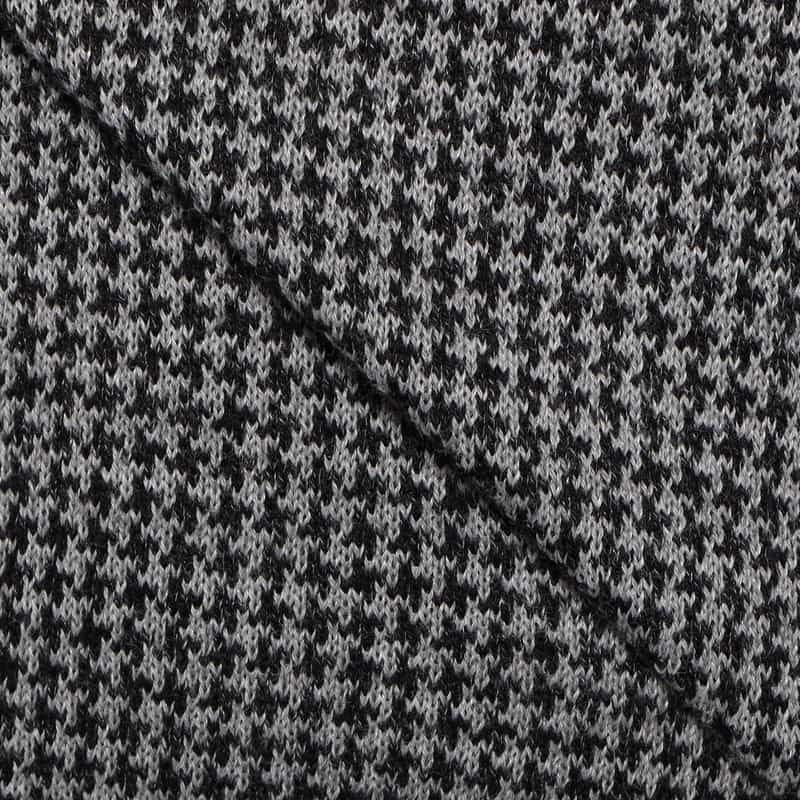 BARNEYS NEW YORK ジャカード千鳥柄ボタンニットプルオーバー GRAY