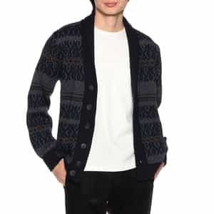 フェアアイル柄ショールカラーカーディガン