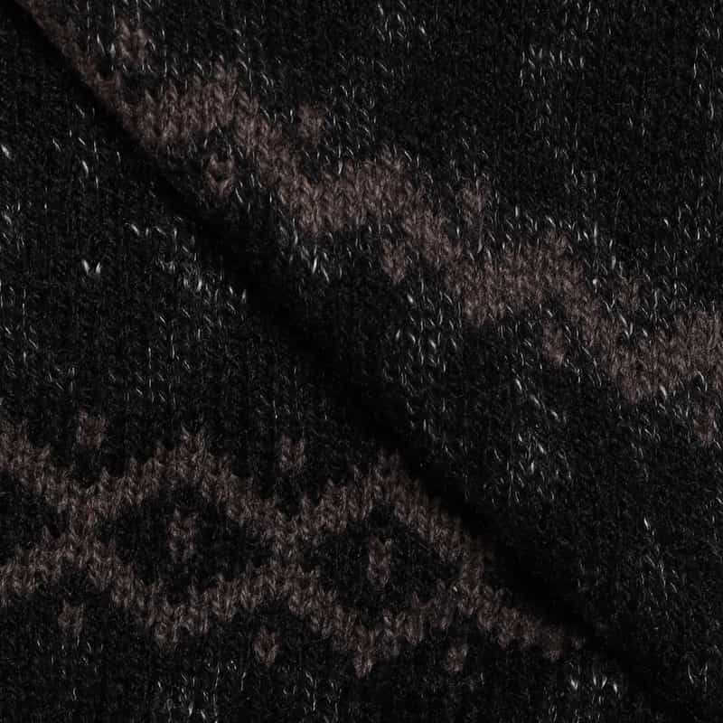 BARNEYS NEW YORK フェアアイル柄ショールカラーカーディガン BLACK