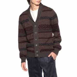 フェアアイル柄ショールカラーカーディガン
