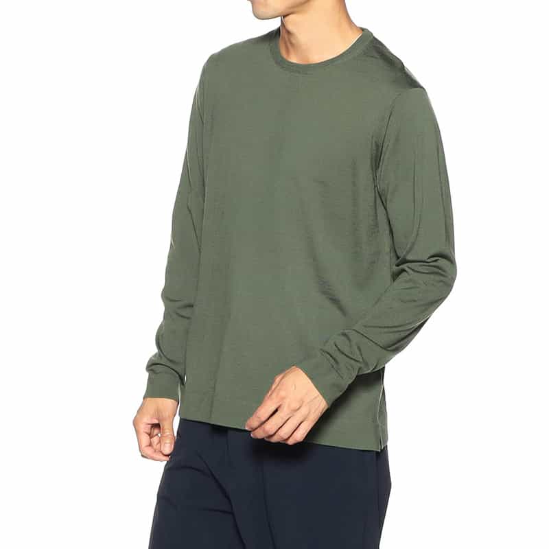 BARNEYS NEW YORK ウールニットTシャツ KHAKI