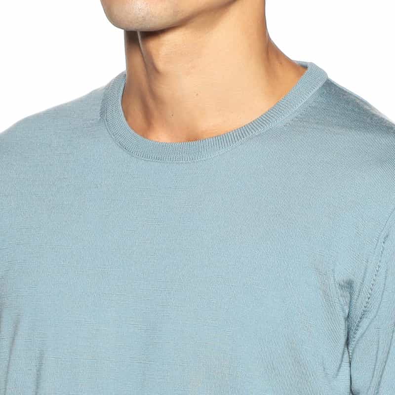 BARNEYS NEW YORK ウールニットTシャツ LIGHT BLUE