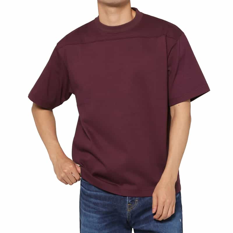 BARNEYS NEW YORK ジャージー素材オーバーフィットフットボールTシャツ PURPLE