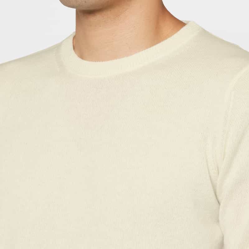BARNEYS NEW YORK カシミヤ100％クルーネックニットプルオーバー WHITE