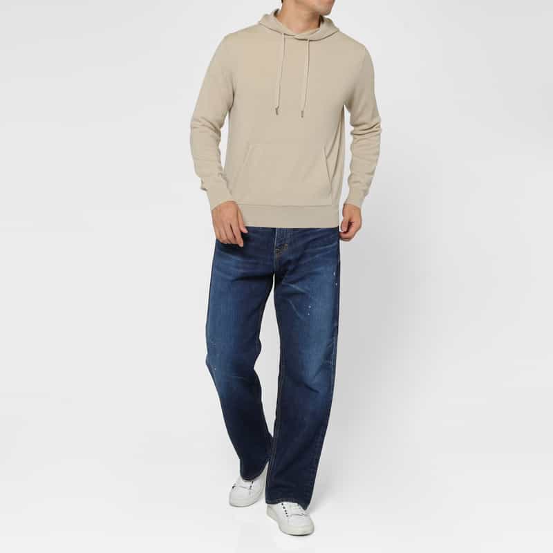 BARNEYS NEW YORK カシミヤ100％フーデッドニットプルオーバー BEIGE