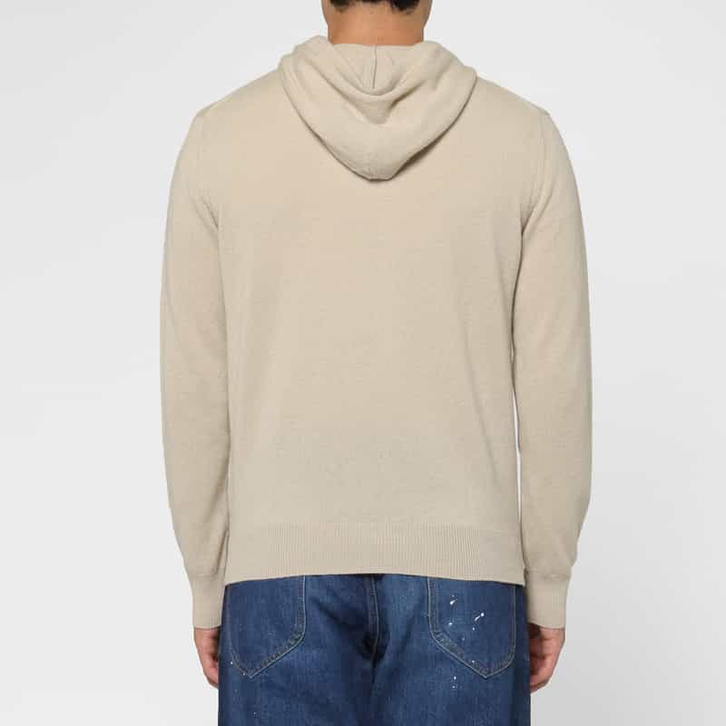 BARNEYS NEW YORK カシミヤ100％フーデッドニットプルオーバー BEIGE