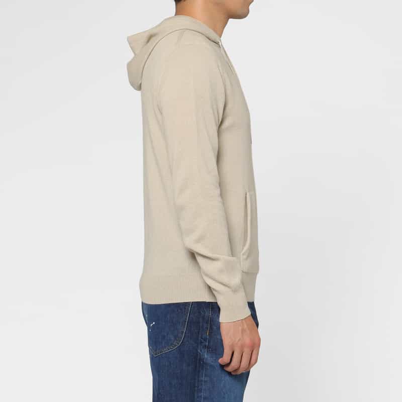 BARNEYS NEW YORK カシミヤ100％フーデッドニットプルオーバー BEIGE