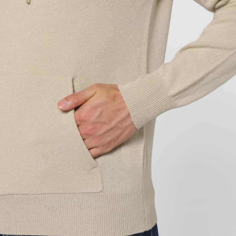 BARNEYS NEW YORK カシミヤ100％フーデッドニットプルオーバー BEIGE