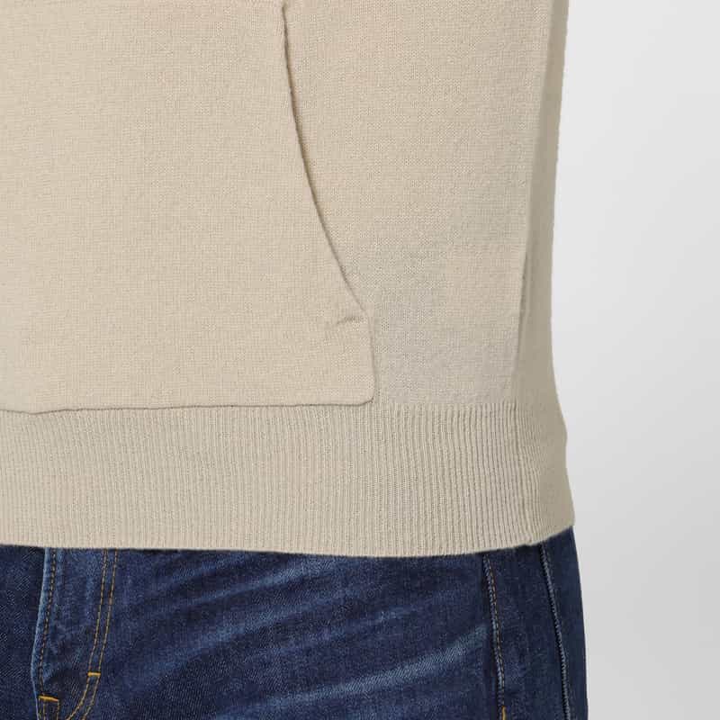 BARNEYS NEW YORK カシミヤ100％フーデッドニットプルオーバー BEIGE