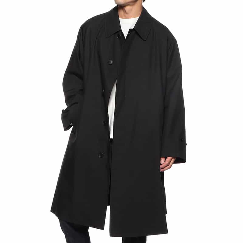 BARNEYS NEW YORK ベルテッドステンカラーコート BLACK