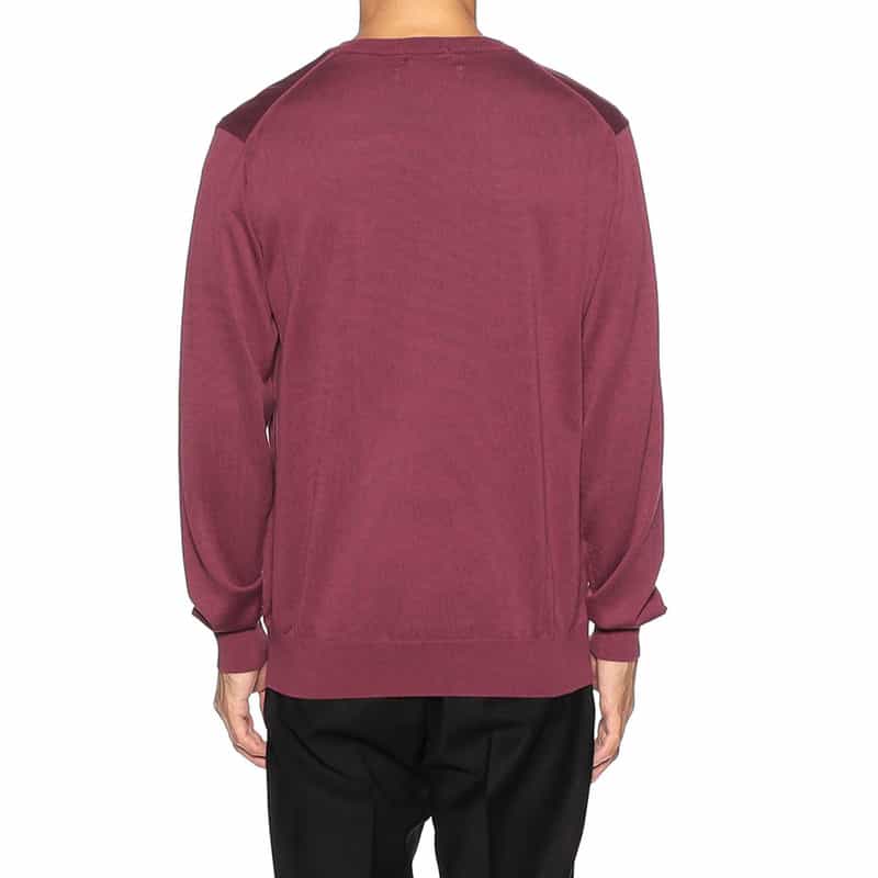 BARNEYS NEW YORK 海島綿クルーネックニットプルオーバー WINE