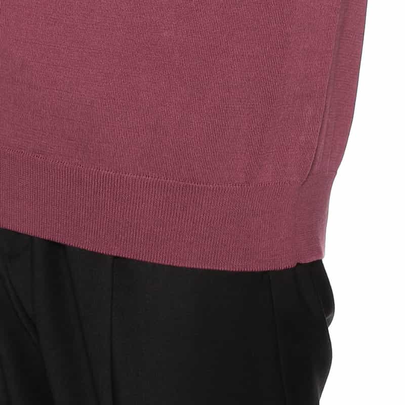 BARNEYS NEW YORK 海島綿クルーネックニットプルオーバー WINE