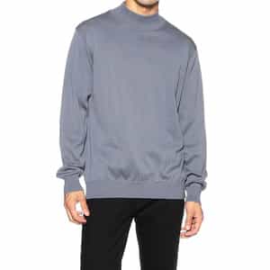 海島綿モックネックニットプルオーバー